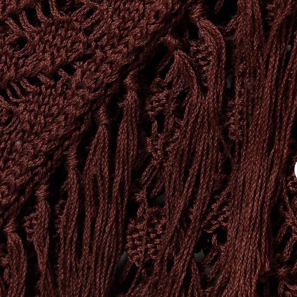 Crochet Fringe Swim Sarong — Brown - Picture 5 of 7